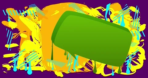 Graffiti advertising Speech Bubble on Purple animation Stock Footage 329818509