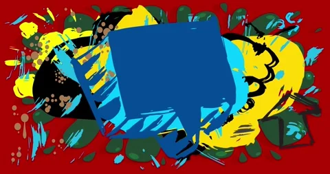 Graffiti advertising Speech Bubble on red animation Stock Footage 329596284