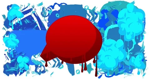 Graffiti advertising Speech Bubble on white animation Stock Footage 330036157