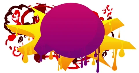 Graffiti advertising Speech Bubble on white Stock Footage 330036159