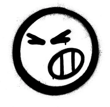 Graffiti aggressive icon sprayed in blaclk over white Illustrazione stock