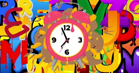 Graffiti Alarm Clock animation Stock Footage 311552711