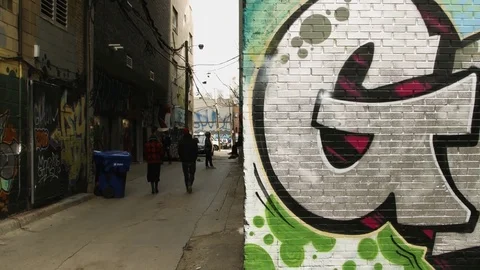 Graffiti Ally in the city Vidéo 82245936