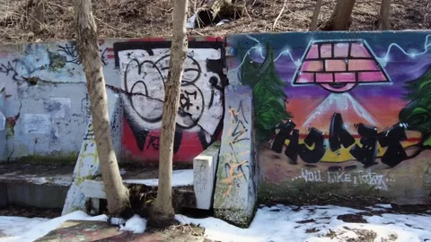 Graffiti along the trail Stock-Footage 236025204