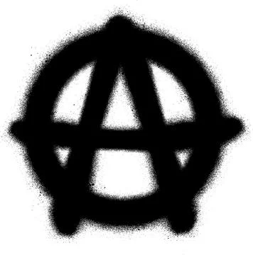 Graffiti anarchy icon sprayed in black on white Stock Illustration