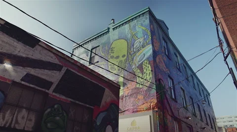 Graffiti and the sky Stock Footage 44750849