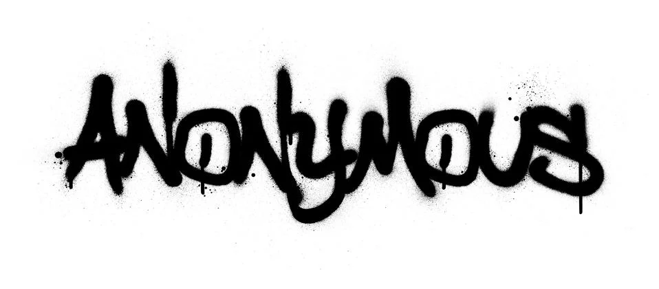 Graffiti anonymous word sprayed in black over white Stock Illustration