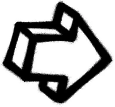 Graffiti arrow icon sprayed in black on white Stock Illustration
