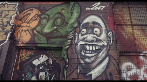 Graffiti art Stock Footage 44750632