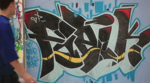 Graffiti art in the making _2 Stock Footage 10861190