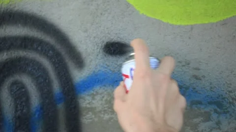 Graffiti art in the making (close up) _2 Stock Footage