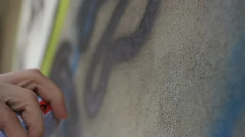 Graffiti art in the making (close up) _3 Stock Footage 10860984