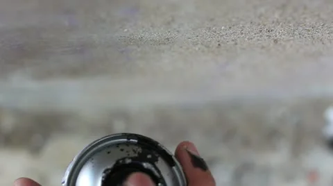 Graffiti art in the making (close up) _9 Stock Footage 10862121
