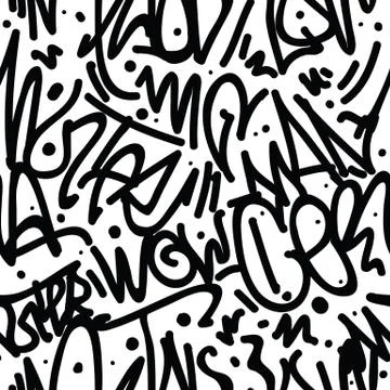 Graffiti Art Seamless Pattern Stock Illustration