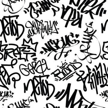 Graffiti Art Seamless Pattern Stock Illustration