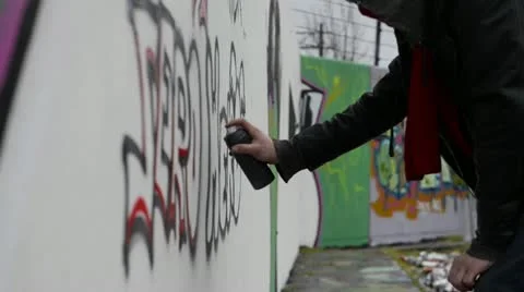 Graffiti artist Stock Footage 21896345