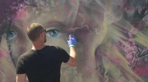 Graffiti artist Vídeo Stock 54056527