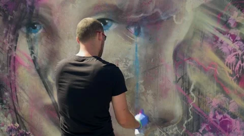 Graffiti artist Vídeo Stock 54056627