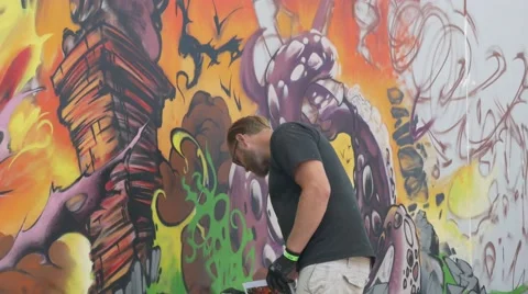 Graffiti artist Vídeo Stock 54056869