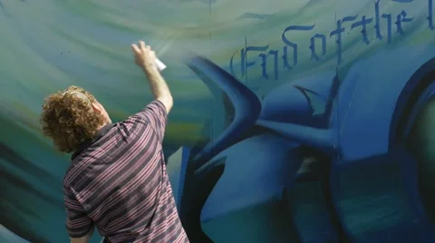 Graffiti artist Vídeo Stock 58099665