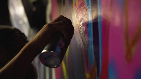Graffiti Artist Spraying Stock Footage 256023587