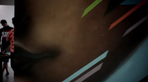 Graffiti artists discussing at studio. Stock Footage 63427658