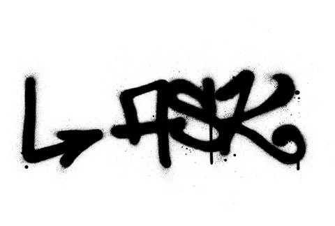 Graffiti ask word sprayed in black over white Stock Illustration