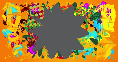 Graffiti background on orange Stock Footage 342574612
