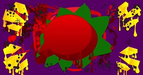 Graffiti background on purple Stock Footage 342574610