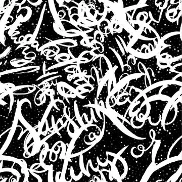 Graffiti background seamless pattern. Hand style tagging 스톡 일러스트