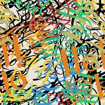 Graffiti background seamless pattern. Hand style tagging Illustrazione stock