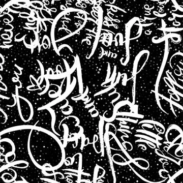 Graffiti background seamless pattern. Hand style tagging Stock Illustration