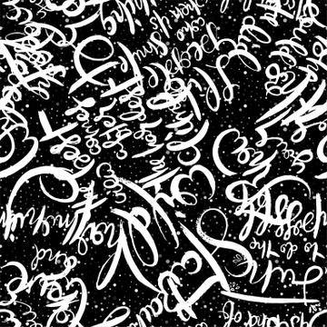 Graffiti background seamless pattern. Hand style tagging 스톡 일러스트