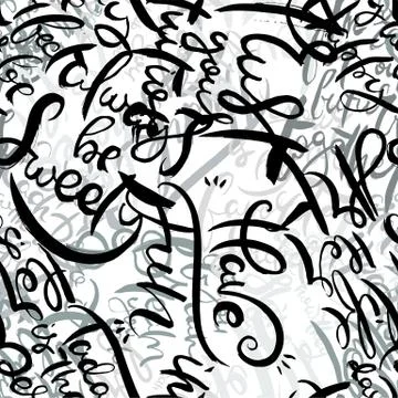 Graffiti background seamless pattern. Hand style tagging Stock Illustration