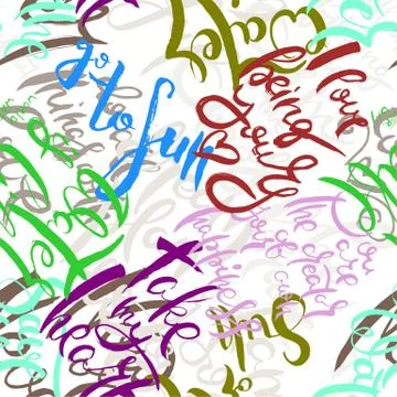 Graffiti background seamless pattern. Hand style tagging Stock Illustration