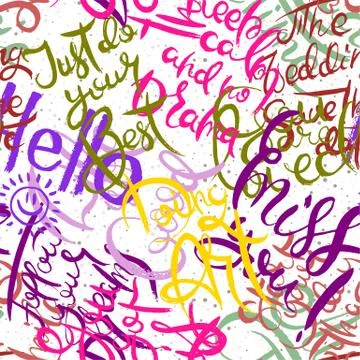 Graffiti background seamless pattern. Hand style tagging Stock Illustration