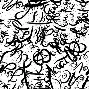 Graffiti background seamless pattern. Hand style tagging Illustrazione stock