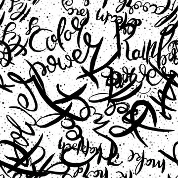 Graffiti background seamless pattern. Hand style tagging Stock Illustration