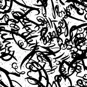 Graffiti background seamless pattern. Hand style tagging Stock Illustration