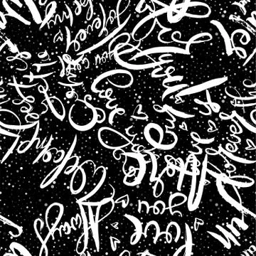 Graffiti background seamless pattern. Hand style tagging Stock Illustration