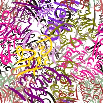 Graffiti background seamless pattern. Hand style tagging Stock Illustration