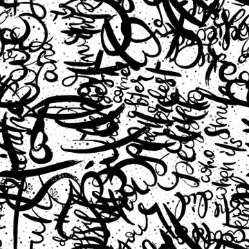 Graffiti background seamless pattern. Hand style tagging Illustrazione stock