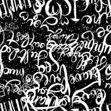 Graffiti background seamless pattern. Hand style tagging Stock Illustration