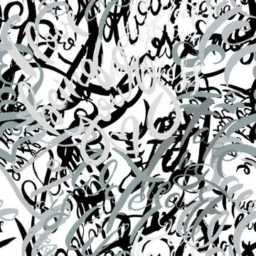 Graffiti background seamless pattern. Hand style tagging Stock Illustration
