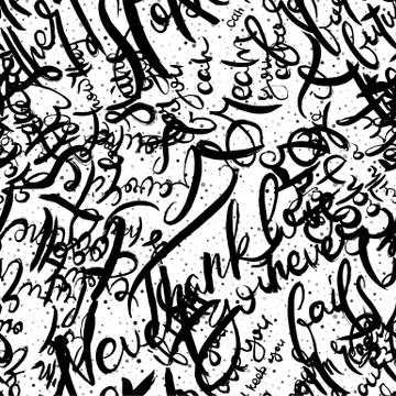 Graffiti background seamless pattern. Hand style tagging Illustrazione stock