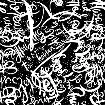 Graffiti background seamless pattern. Hand style tagging Illustrazione stock