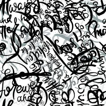 Graffiti background seamless pattern. Hand style tagging Stock Illustration