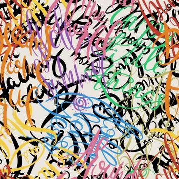 Graffiti background seamless pattern. Hand style tagging Illustrazione stock