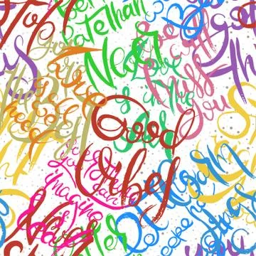 Graffiti background seamless pattern. Hand style tagging Stock Illustration