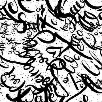 Graffiti background seamless pattern. Hand style tagging Illustrazione stock
